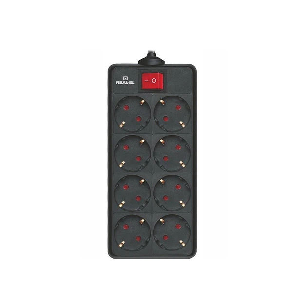 Сетевой фильтр питания REAL-EL RS-8 Protect 5m, black - Фото 6 Сетевой фильтр питания REAL-EL RS-8 Protect 5m, black - изображение 6