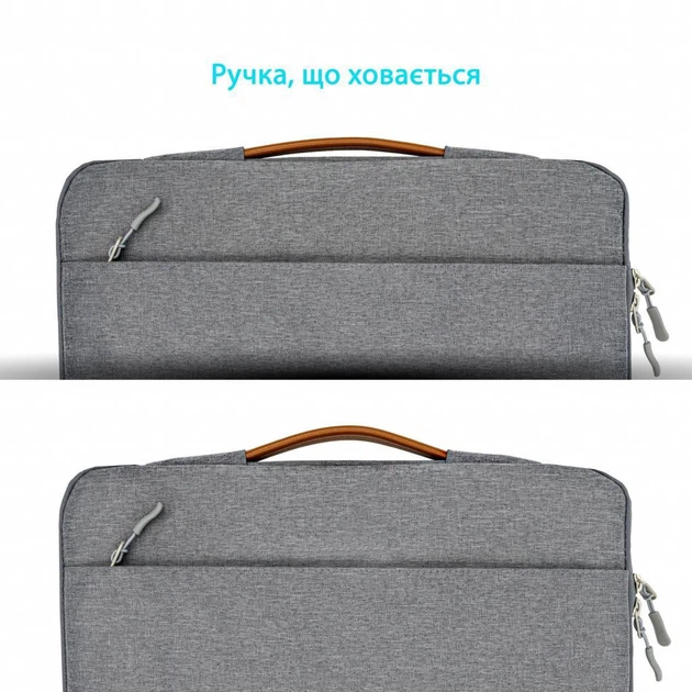 Чехол для ноутбука Grand-X 15'' SLX Grey - Фото 5 Чехол для ноутбука Grand-X 15'' SLX Grey - изображение 5