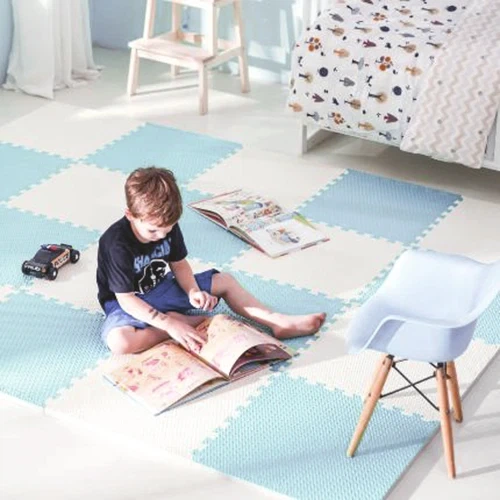 Duża mata piankowa puzzle RICOKIDS 60 x 60 cm 4 elementy Niebiesko - biała 738202 (5903890628949) - obraz 9