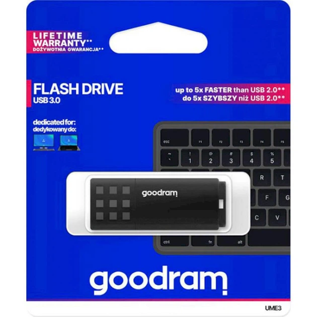 USB флеш накопичувач Goodram 128GB UME3 Black USB 3.0 - зображення 3