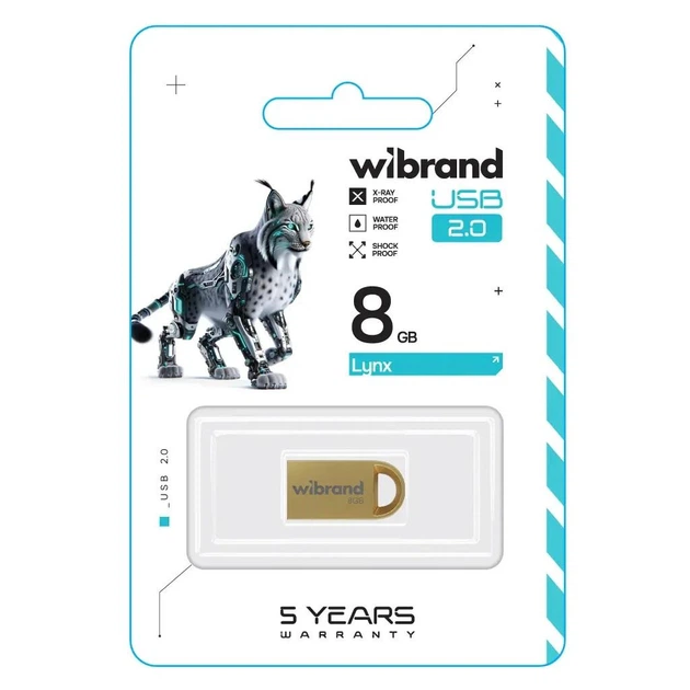 USB флеш накопитель Wibrand 8GB lynx Gold USB 2.0 - Фото 2 USB флеш накопитель Wibrand 8GB lynx Gold USB 2.0 - изображение 2