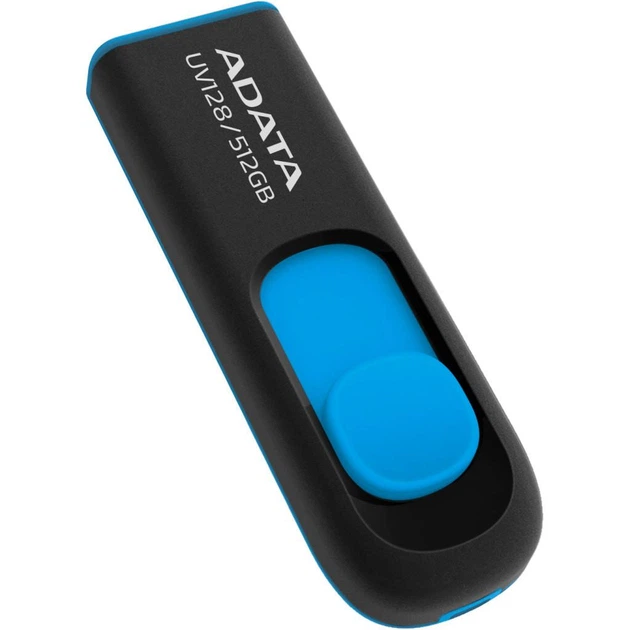 USB флеш накопитель ADATA 512GB AUV 128 Black/Blue USB 3.2 - изображение 2