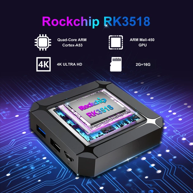 Смарт ТВ приставка X96Q 2/16 GB Android TV 14 Rockchip RK3518 с Bluetooth-пультом и голосовым поиском| 4K HDR медиаплеер с AV1 на андроид | Smart TV Box | ТВ Бокс с WiFi6 2.4 и 5ГГц + YouTV Максимальный | ТВ каналы | Фильмы и Сериалы - изображение 6