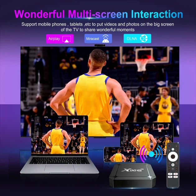 Смарт ТВ приставка X96Q 2/16 GB Android TV 14 Rockchip RK3518 с Bluetooth-пультом и голосовым поиском| 4K HDR медиаплеер с AV1 на андроид | Smart TV Box | ТВ Бокс с WiFi6 2.4 и 5ГГц + YouTV Максимальный | ТВ каналы | Фильмы и Сериалы - изображение 7