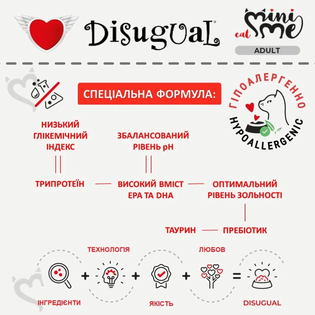 Вологий корм для котів Беззерновий Паштет з Курки Disugual Mini Me Cat 96% Protein Chicken 85 г - зображення 3