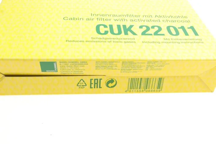 Фільтр салону Renault Captur/Clio/Logan 13-/Arkana/Duster 18-/Jogger 22-/Nissan Juke 17- (вугільний) MANN-FILTER CUK 22 011 - изображение 6