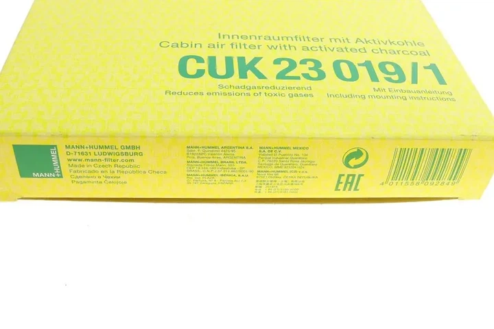 Фільтр салону Hyundai Venue 19-/Tucson/Kona/Creta/Solaris/Kia Rio/Stonic/Sportage 15- (вугільний) MANN-FILTER CUK 23 019/1 - Фото 6 Фільтр салону Hyundai Venue 19-/Tucson/Kona/Creta/Solaris/Kia Rio/Stonic/Sportage 15- (вугільний) MANN-FILTER CUK 23 019/1 - изображение 6