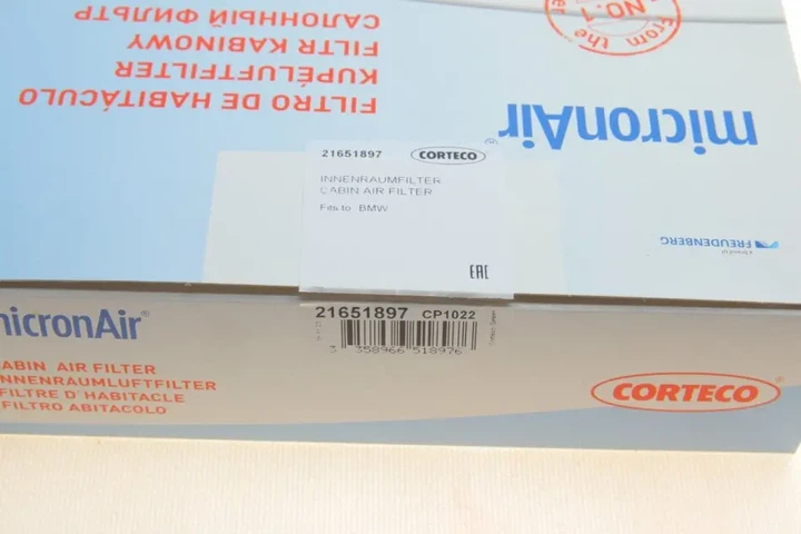 Фільтр салону BMW 5 (E39) 97-04 (к-кт 2шт.) M47/M52/M54/M57/M62 CORTECO 21651897 - изображение 4