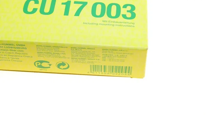 Фільтр салону Daewoo Lanos 97-10 MANN-FILTER CU17003 - изображение 4