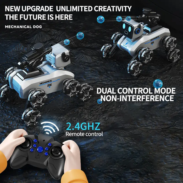 Робот собака на колесах + пушка стріляє водяними кулями Mechanical Dog N29-3 - зображення 7
