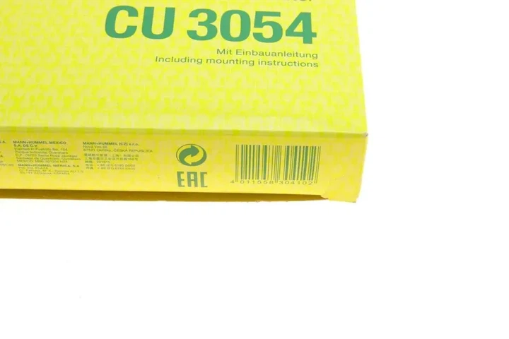 Фільтр салону Opel Astra G 98-09/H 04-15/Zafira A 99-05 MANN-FILTER CU 3054 - изображение 5