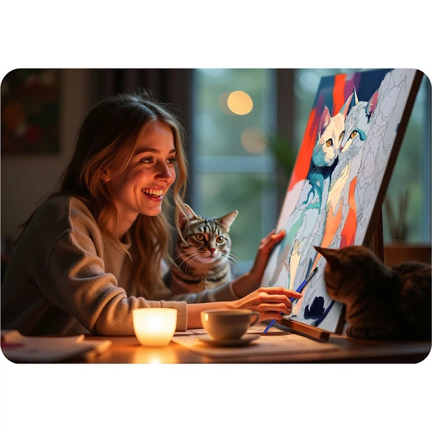 Картина за номерами Massido Два коти 40x50 см 699017 (5903890623982) - зображення 10