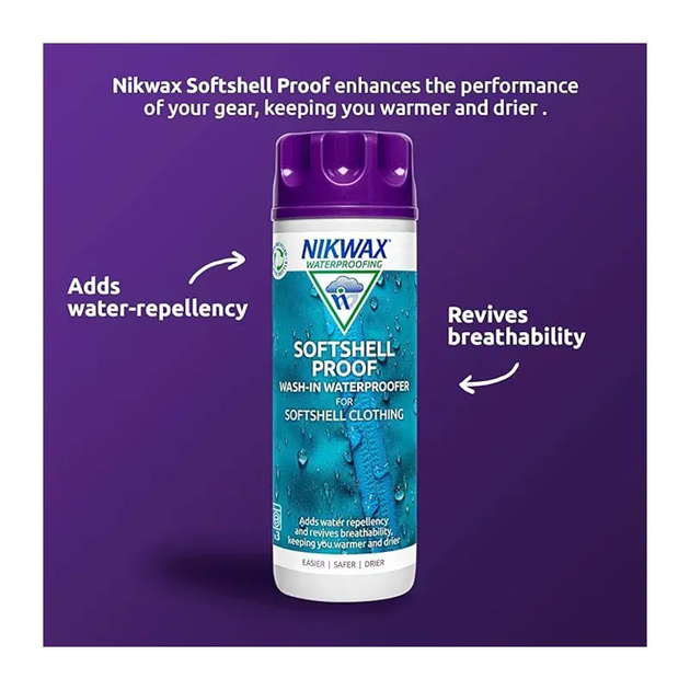 Просочення для софтшелів Nikwax Soft shell proof wash-in 300 ml - изображение 3