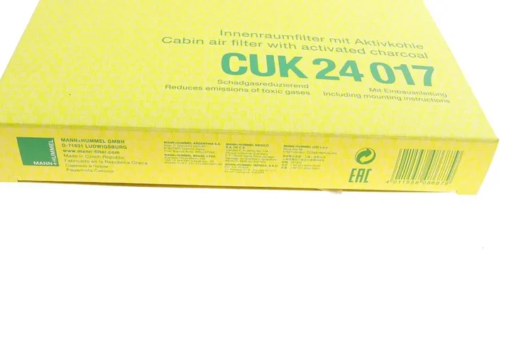 Фільтр салону Kia Sorento 14-/Toyota C-HR 16- (вугільний) MANN-FILTER CUK 24 017 - зображення 6