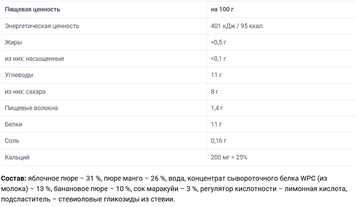 Протеиновый Мусс Fortuna мультифруктовый обогащенный белком 180 г, Манго-яблоко-банан - Фото 3 Протеиновый Мусс Fortuna мультифруктовый обогащенный белком 180 г, Манго-яблоко-банан - изображение 3