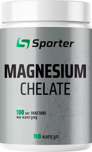 Магний Хелат Sporter Magnesium Chelate 180 капс - Фото 1 Магний Хелат Sporter Magnesium Chelate 180 капс - изображение 1