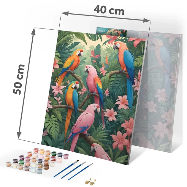 Картина за номерами Massido Папугі 40x50 см 699019 (5903890624002) - зображення 4