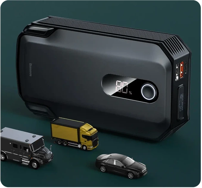 Пускозарядное устройство Бустер Baseus MAX Car Jamp Starter Super Energy 3in1 12V 20000mAh 2000A с функцией Павербанка 5V/3A - изображение 7