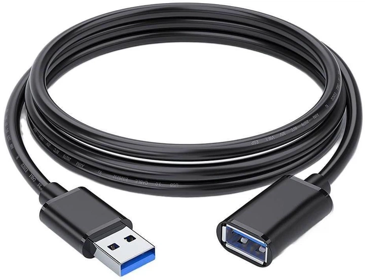 Кабель ESSAGER USB 3.0 Male to USB Female 5 Гбит/с Extension Cable 1.5m Black (EXCAM-YTA01) - изображение 2