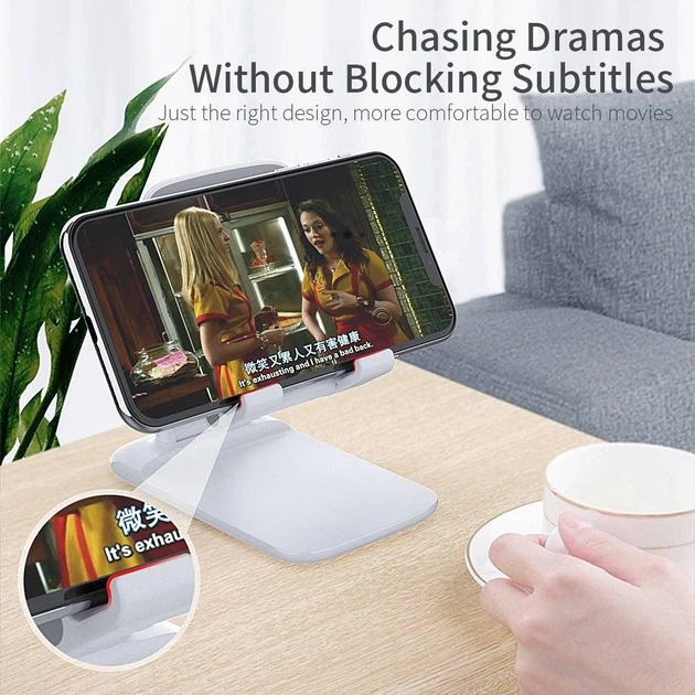Підставка для телефону/планшета ESSAGER Knight Foldable Desk Mobile Phone Holder Plastic Stand White (EZJZM-QSSJ02) - Фото 4 Підставка для телефону/планшета ESSAGER Knight Foldable Desk Mobile Phone Holder Plastic Stand White (EZJZM-QSSJ02) - зображення 4