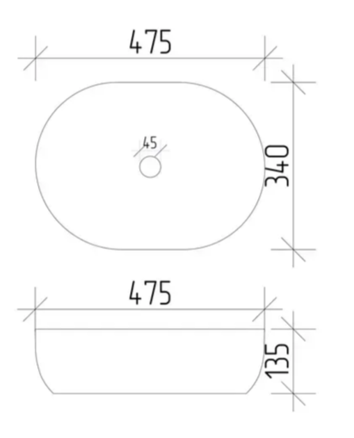 Умивальник накладний VBI MODENA S WHITE 47,5×34 см білий керамічний - зображення 3