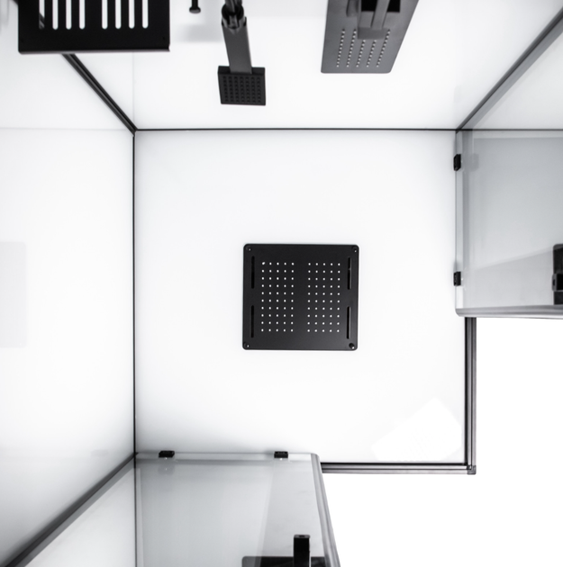 Душовий бокс INSANA Kira 90×90×210 см, квадратний, чорний профіль, прозоре скло, низький піддон - изображение 3