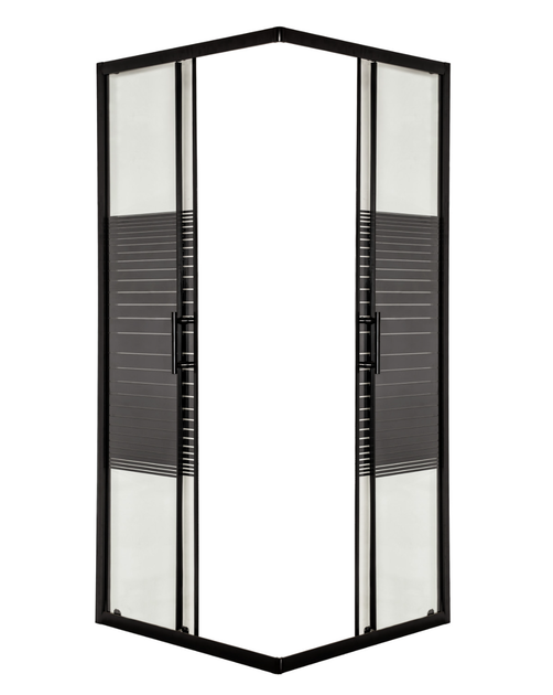 Душова кабіна INSANA Aqua Black Line JK 90×90×195 см, квадратна, скло з малюнком, чорний профіль, без піддона - изображение 2