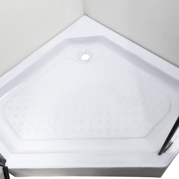 Душова кабіна INSANA Ethna Black P91 B 90×90×200 см, п’ятикутна, з низьким піддоном, прозоре скло 6 мм, чорний профіль - изображение 3