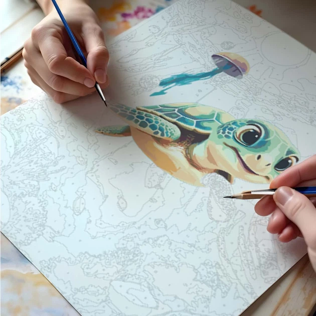 Картина за номерами Massido Черепашка 40x50 см 699022 (5903890631130) - зображення 4