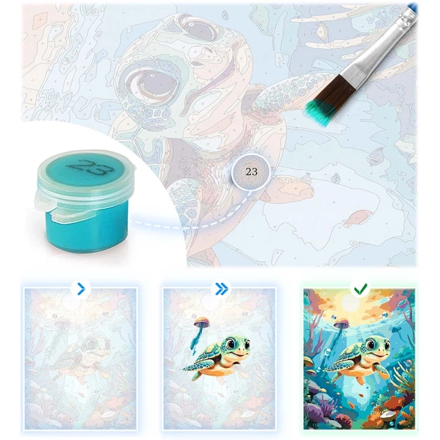 Картина за номерами Massido Черепашка 40x50 см 699022 (5903890631130) - зображення 7