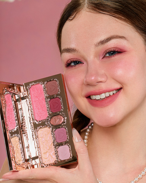 Палетка для макияжа Flower Knows (Флавер Ноуз) Strawberry Cupid Makeup Palette тени/румяна/хайлайтер - 02 Strawberry Cassis - 14 г - изображение 3