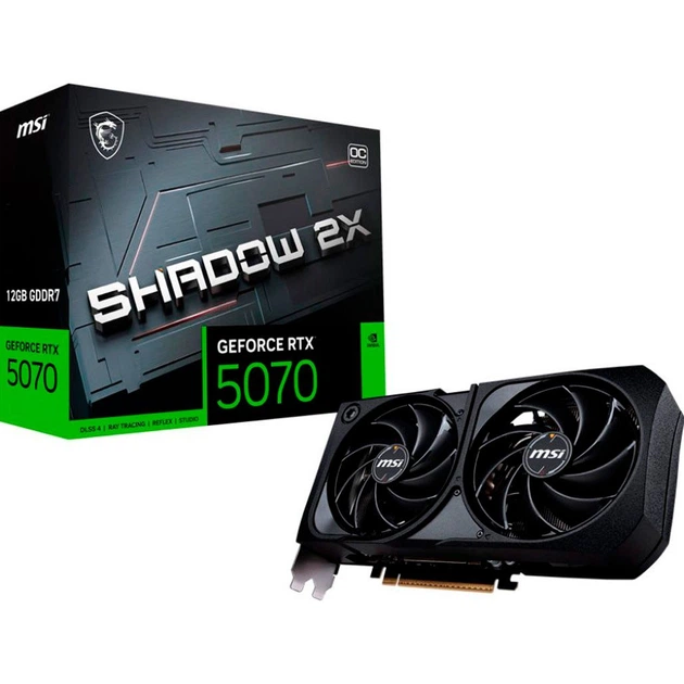 Видеокарта MSI GeForce RTX 5070 12G SHADOW 2X OC (G5070-12S2C) UA