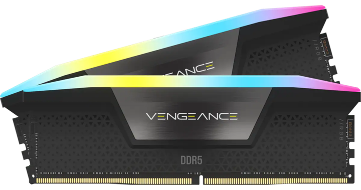 Оперативна пам'ять 32GB (kit 2*16GB) Corsair Vengeance RGB Black DDR5 6000Mhz (CMH32GX5M2D6000C36) - Фото 1 Оперативна пам'ять 32GB (kit 2*16GB) Corsair Vengeance RGB Black DDR5 6000Mhz (CMH32GX5M2D6000C36) - изображение 1