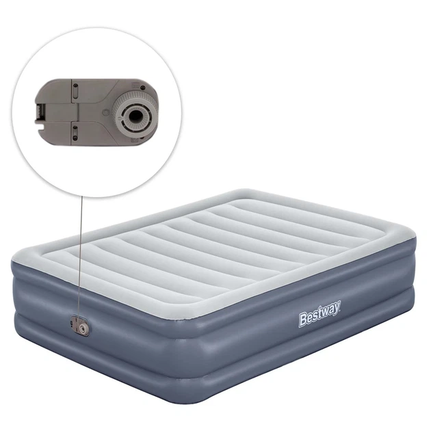 Надувний матрац Bestway з вбудованим електричним насосом 203 x 152 x 51 см 6713I (6941607326428) - зображення 2