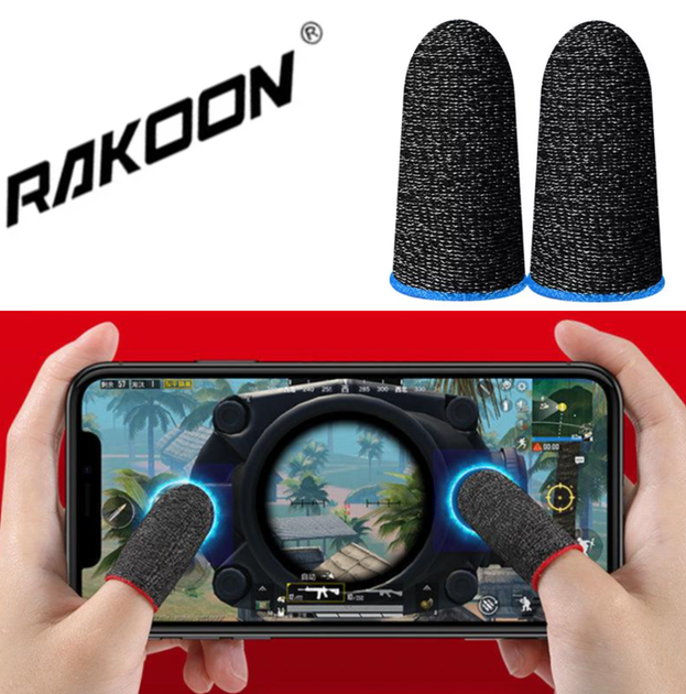 Игровые напальчники 2 пары для игр на телефоне, смартфоне Rakoon-1 Мобильные напальчники для сенсорных экранов - Фото 2 Игровые напальчники 2 пары для игр на телефоне, смартфоне Rakoon-1 Мобильные напальчники для сенсорных экранов - изображение 2