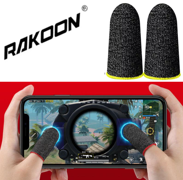 Игровые напальчники 2 пары для игр на телефоне, смартфоне Rakoon-5 Мобильные напальчники для сенсорных экранов - Фото 2 Игровые напальчники 2 пары для игр на телефоне, смартфоне Rakoon-5 Мобильные напальчники для сенсорных экранов - изображение 2
