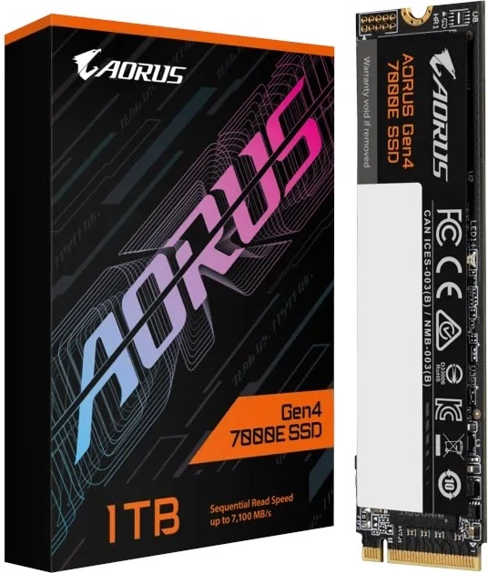 SSD диск Gigabyte Aorus Gen4 7000E 1TB M.2 NVMe 1.4 PCIe 4.0 x4 3D NAND TLC (AG470E1TB) - зображення 2