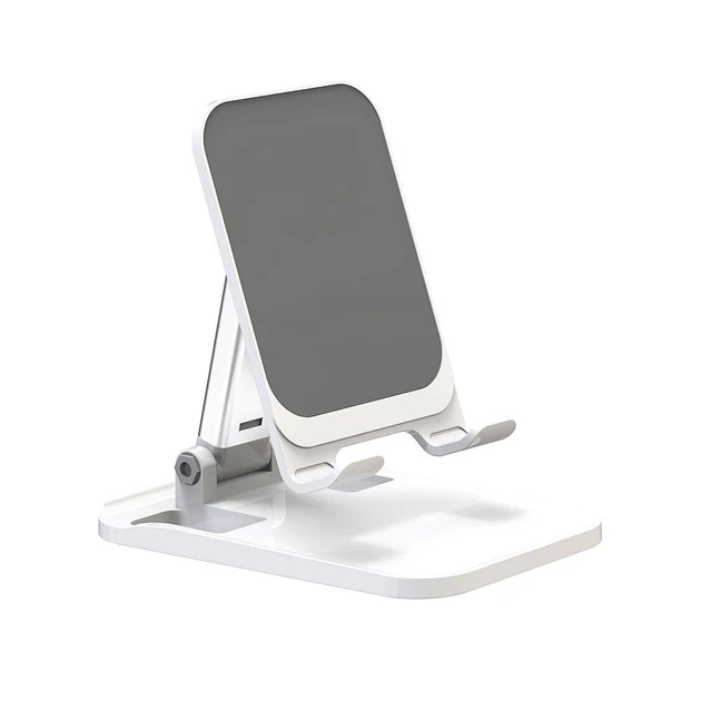 Подставка для телефона и планшета WALKER WST-58, настольная, регулируемая, складная, для смартфонов и планшетов до 11", ABS пластик + силикон, белая - изображение 4