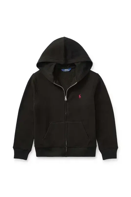 Мужское черное зип худи Ralph Lauren на молнии - Фото 1 Мужское черное зип худи Ralph Lauren на молнии - изображение 1