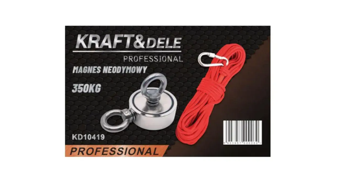 Поисковый магнит Kraft&Dele KD10419 неодимовый 350 кг мощный держатель для металлических деталей инструментов дверей и оборудования компактный надежный грузоподъемный держатель для дома мастерской и гаража - Фото 14 Поисковый магнит Kraft&Dele KD10419 неодимовый 350 кг мощный держатель для металлических деталей инструментов дверей и оборудования компактный надежный грузоподъемный держатель для дома мастерской и гаража - изображение 14