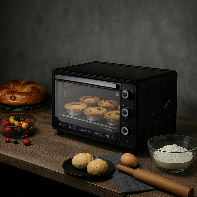 Електродуховка LIBERTON LEO-480 Black Mirror - зображення 3