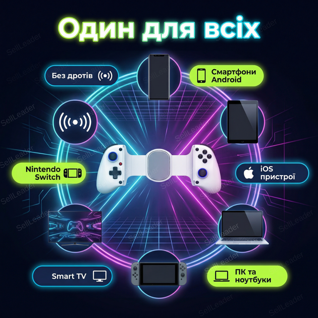 Геймпад bluetooth 5.0 розсувний бездротовий для смартфона iOS/Android/PC/Switch контролер джойстик - зображення 2