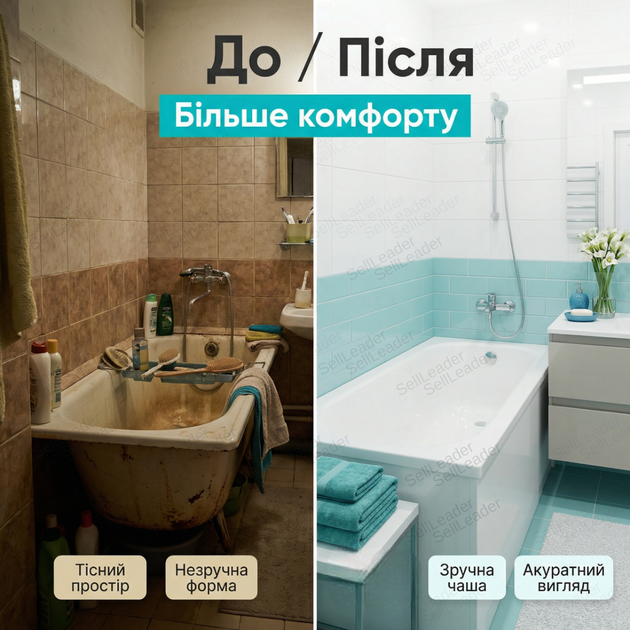 Ванна стальная Verica 150x70 см прямоугольная итальянская для отеля дома квартиры пристенная эмаль компактная - изображение 5