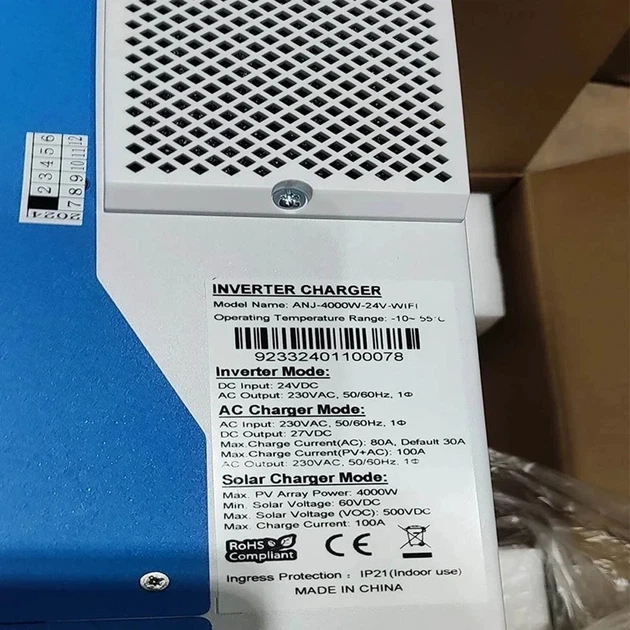 Комплект резервного питания 4кВт: инвертор Anenji ANJ-4000W 24V Wi-Fi 4кВт + аккумулятора LiFePO4 Eco-Worthy 25.6V 100Ач 2560Wh - Фото 6 Комплект резервного питания 4кВт: инвертор Anenji ANJ-4000W 24V Wi-Fi 4кВт + аккумулятора LiFePO4 Eco-Worthy 25.6V 100Ач 2560Wh - изображение 6