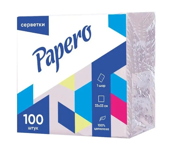 Серветки барні 240х240мм одношарові 100шт білі Papero NS031 (0215002) - Фото 1 Серветки барні 240х240мм одношарові 100шт білі Papero NS031 (0215002) - изображение 1