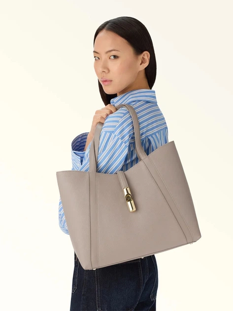 Сумка шопер жіноча з натуральної шкіри Furla WB01788BX33534488S1007 Пудрова (800070352181) - зображення 3