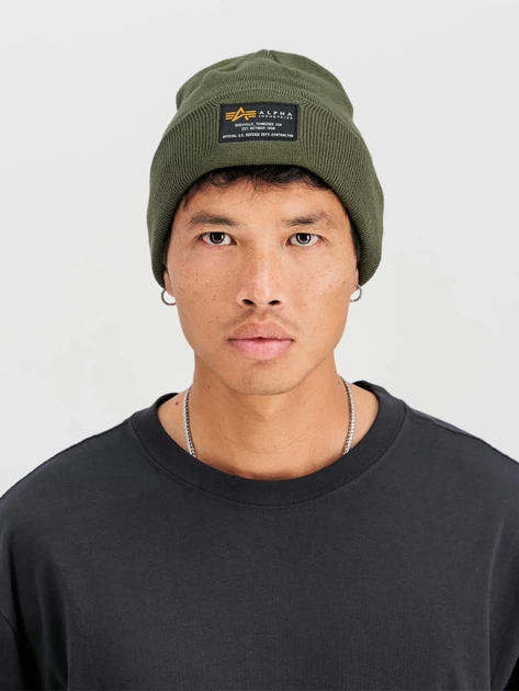 Czapka beanie Alpha Industries 128924257 One Size Zielona - obraz 2