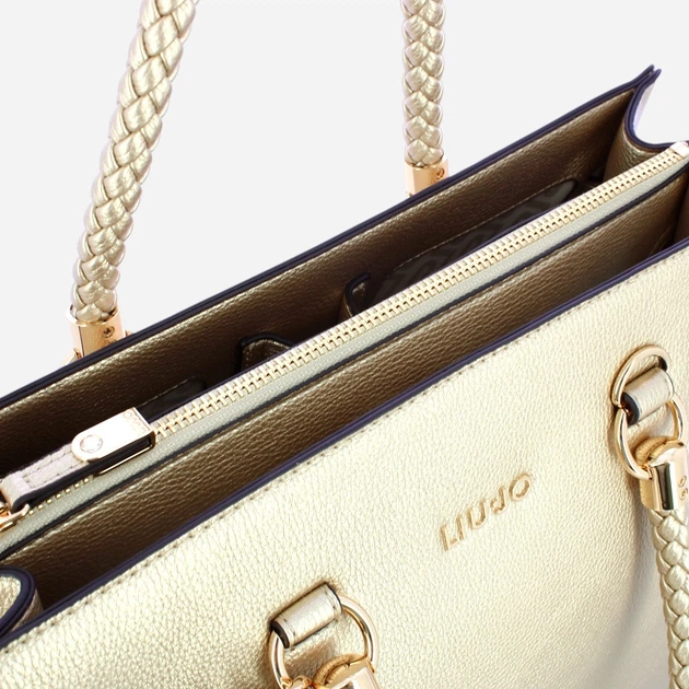 Сумка шопер жіноча зі штучної шкіри Liu Jo AA6086E1012-90048 Золотиста (800070353737) - зображення 4