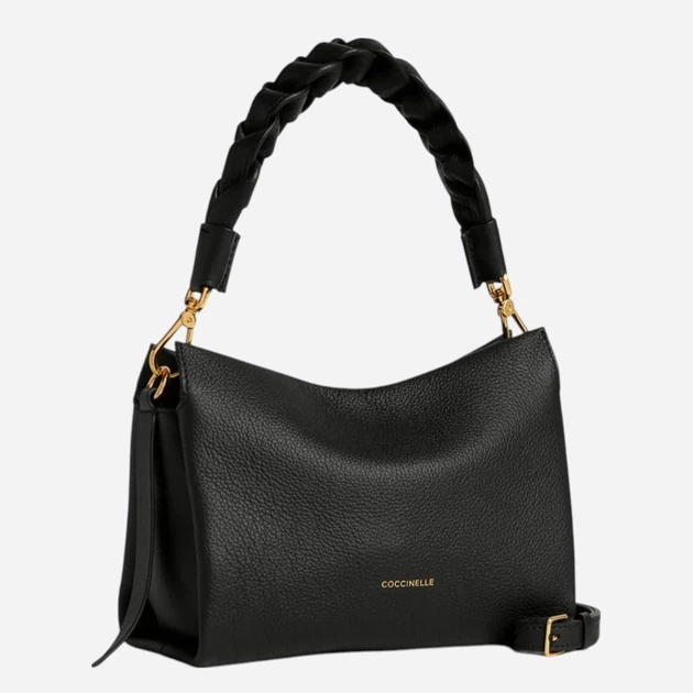 Сумка крос-боді жіноча з натуральної шкіри маленька Coccinelle E1M50580101-613 Чорна (800070354162) - зображення 2