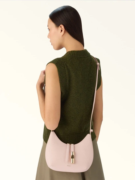 Сумка крос-боді жіноча з натуральної шкіри маленька Furla WB01500BX33534355S1007 Світло-рожева (800070352191) - зображення 2